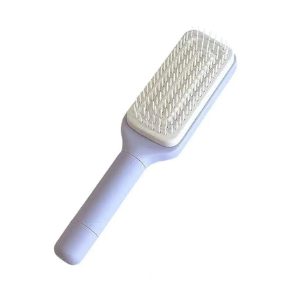 25Cm Large Massage Comb One-Key Self Cleaning Hair Brush Anti-Static Scalp Massage Hair Comb Hairdressing Retractable Comb Home